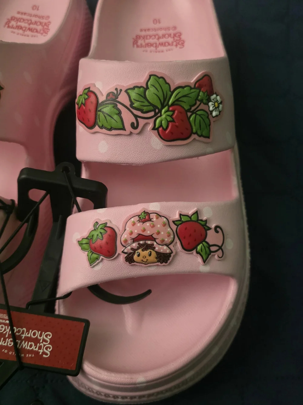 Strawberry Shortcake Womens Double Strap Platform Sandals